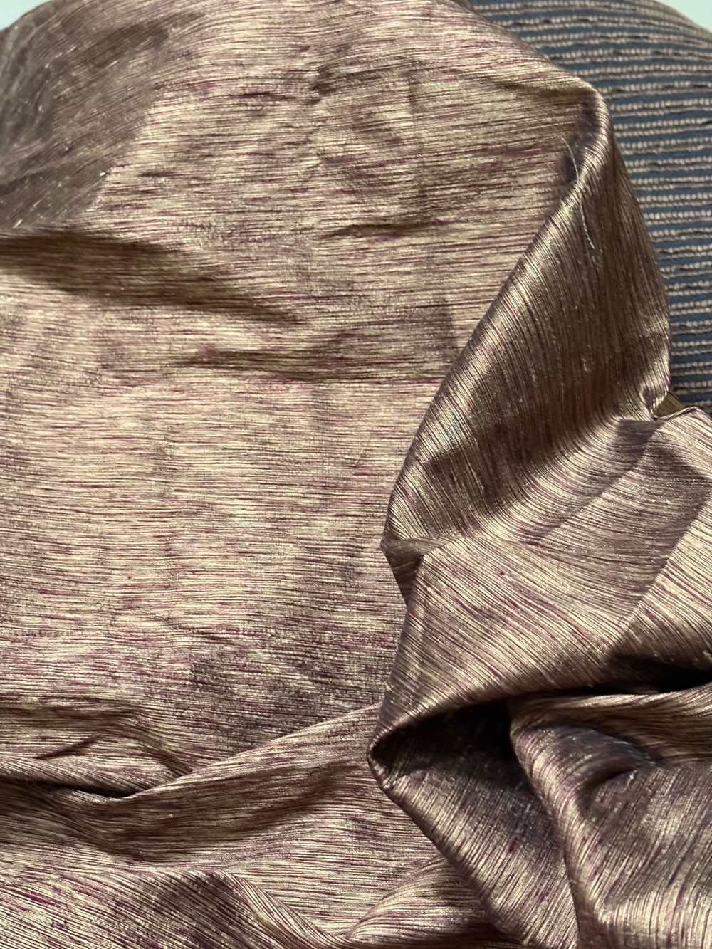 Vintage Kravet Couture Silk fabric Bronze with gold undertones 1 + yard